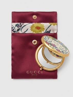 Gucci Beauty Limited Edition Flower Metal Mirror with Bag